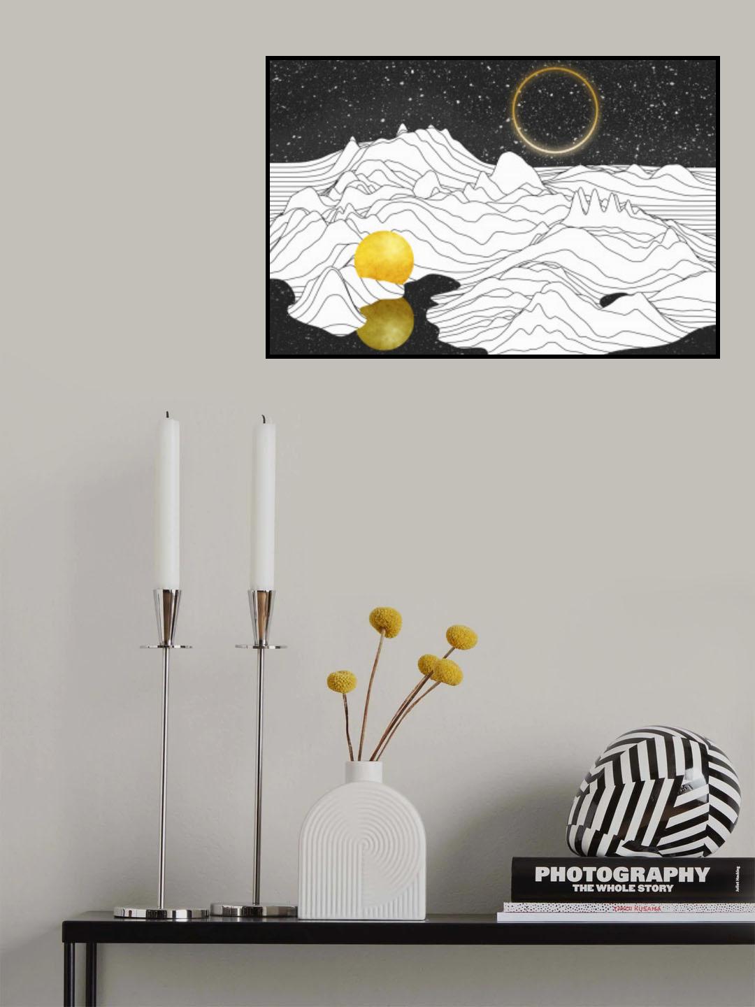 220128 Mono Two Moons Poster och Canvastavla