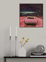 Pink Cruise in Space Collage Art Poster och Canvastavla