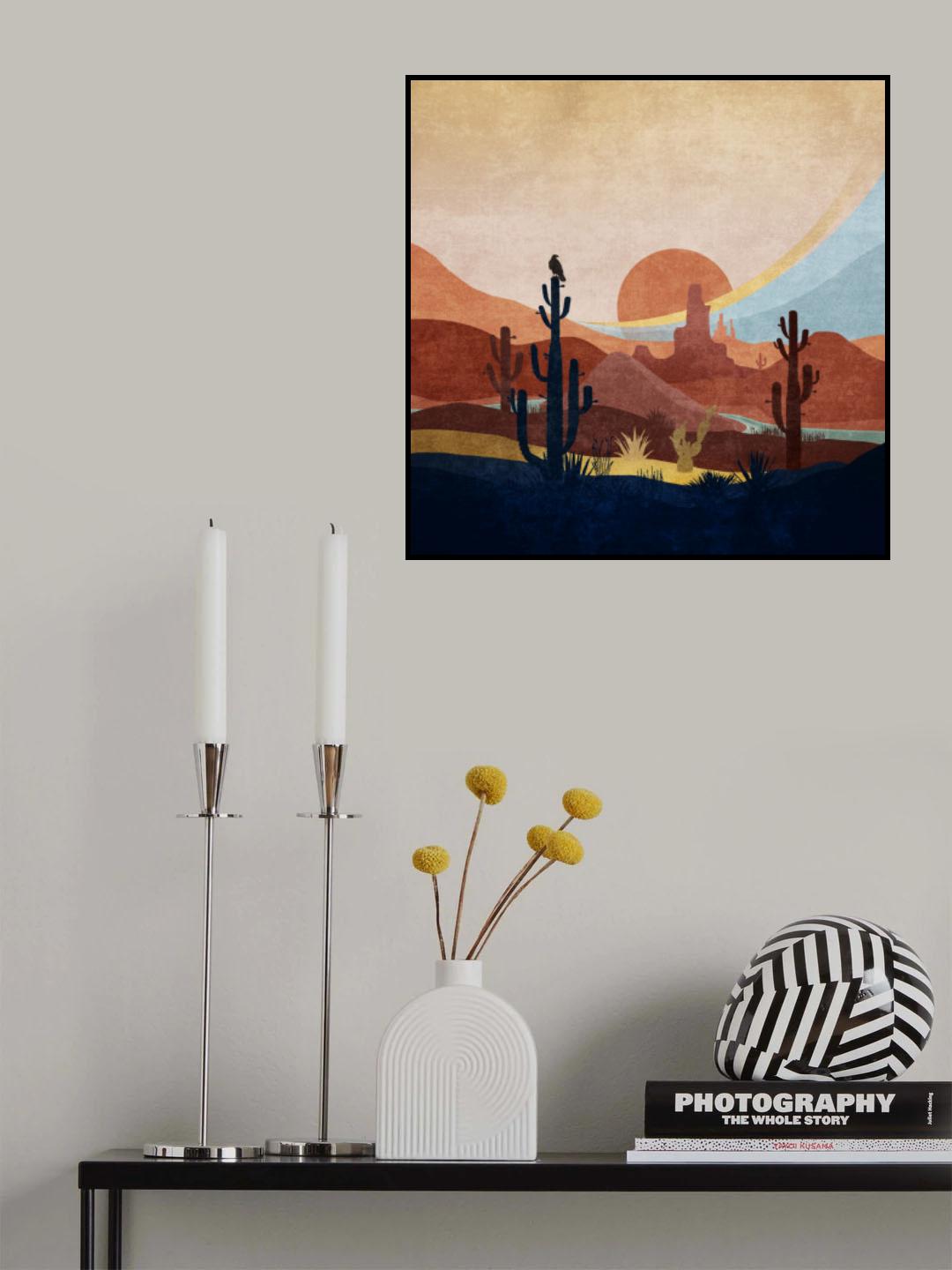 Blue Western Cactus 01 Poster och Canvastavla