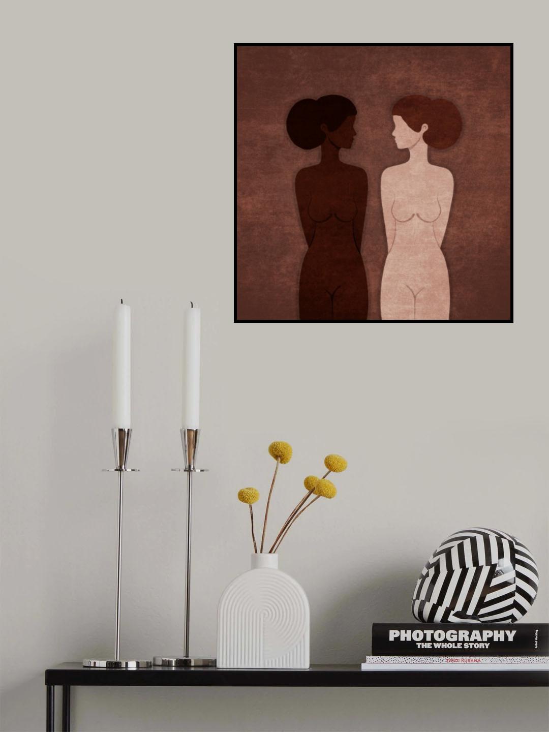 Absctract Terra Women Couples Poster och Canvastavla