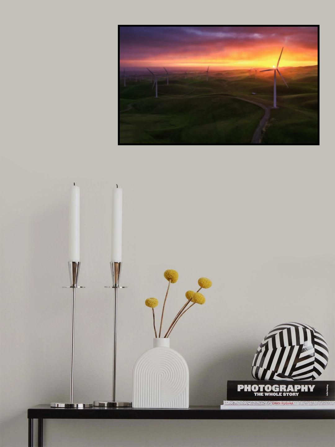 Sunrise at the Windmills Farm(3) Poster och Canvastavla