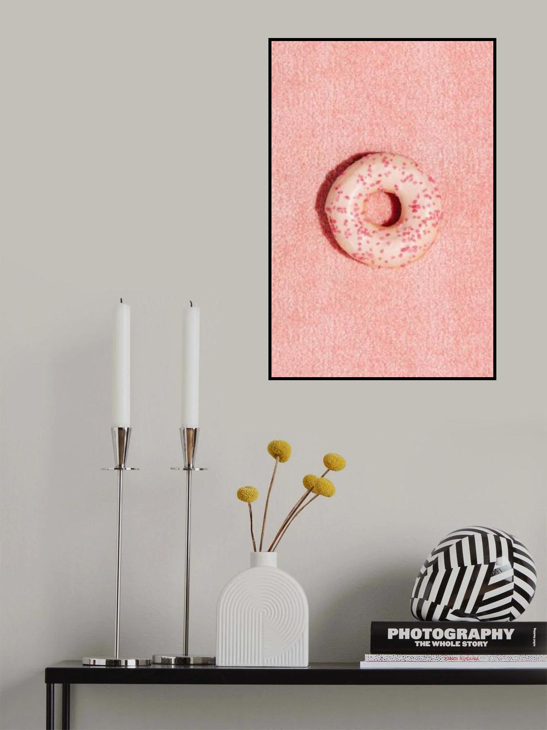 Pink Doughnut Poster och Canvastavla