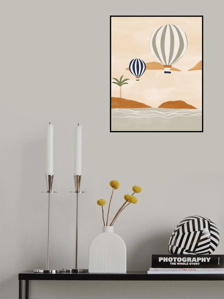 Airballoons In Dessert Poster och Canvastavla