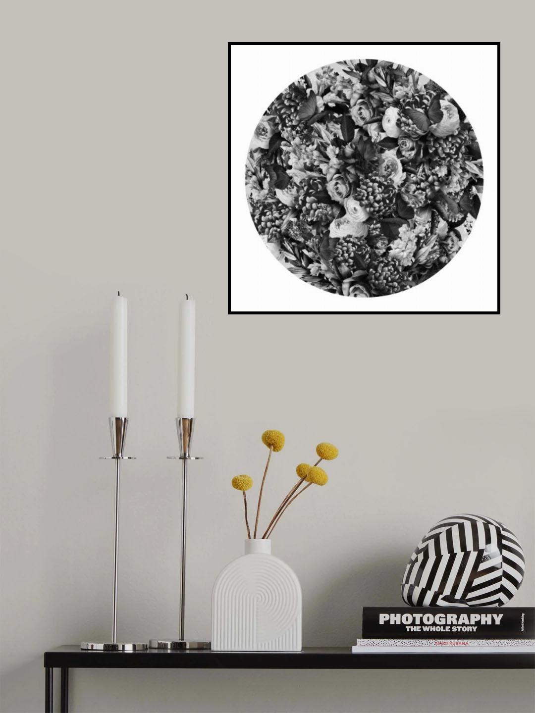 Journey Blooms Black &amp; White Poster och Canvastavla