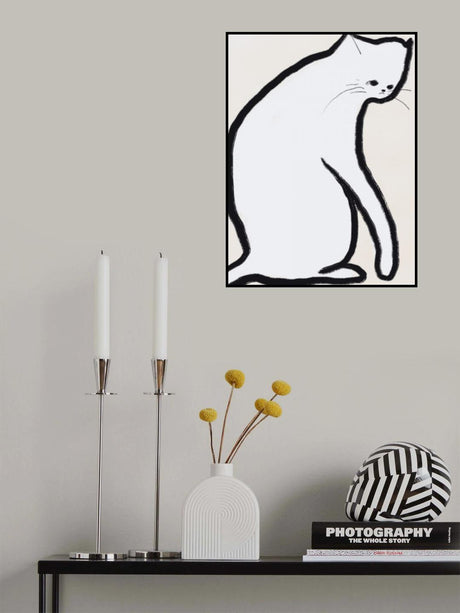 White cat Poster och Canvastavla