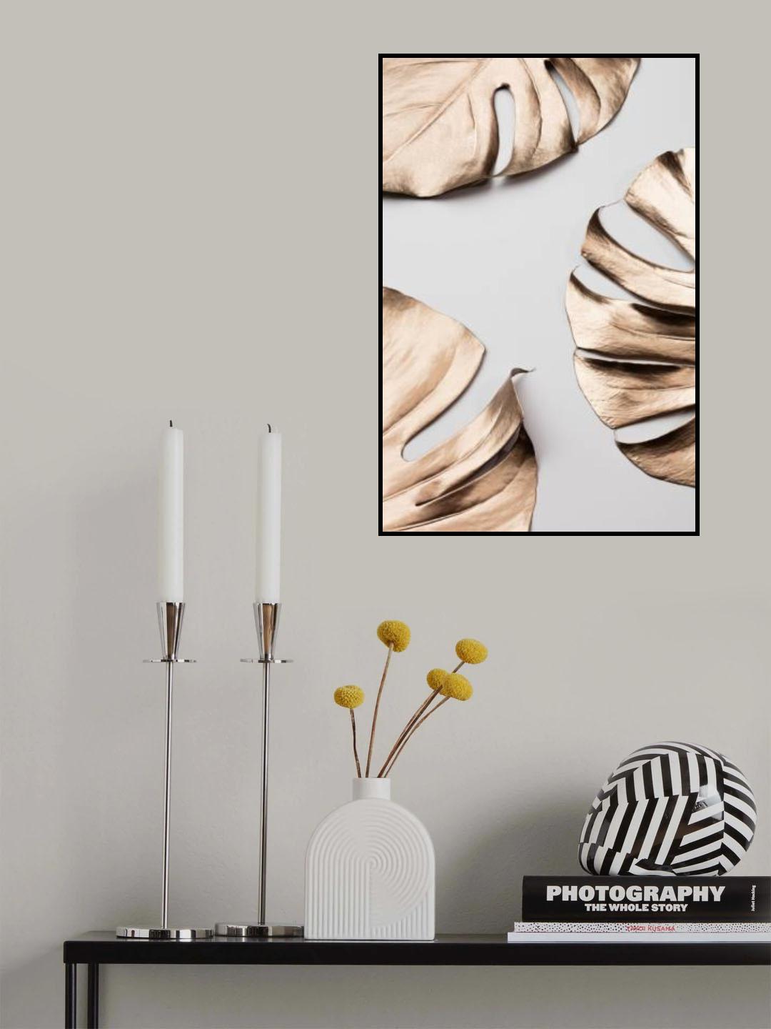 Monstera Gold 01 Poster och Canvastavla