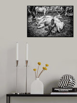 A scene of life in a mundari cattle camp - South Sudan Poster och Canvastavla