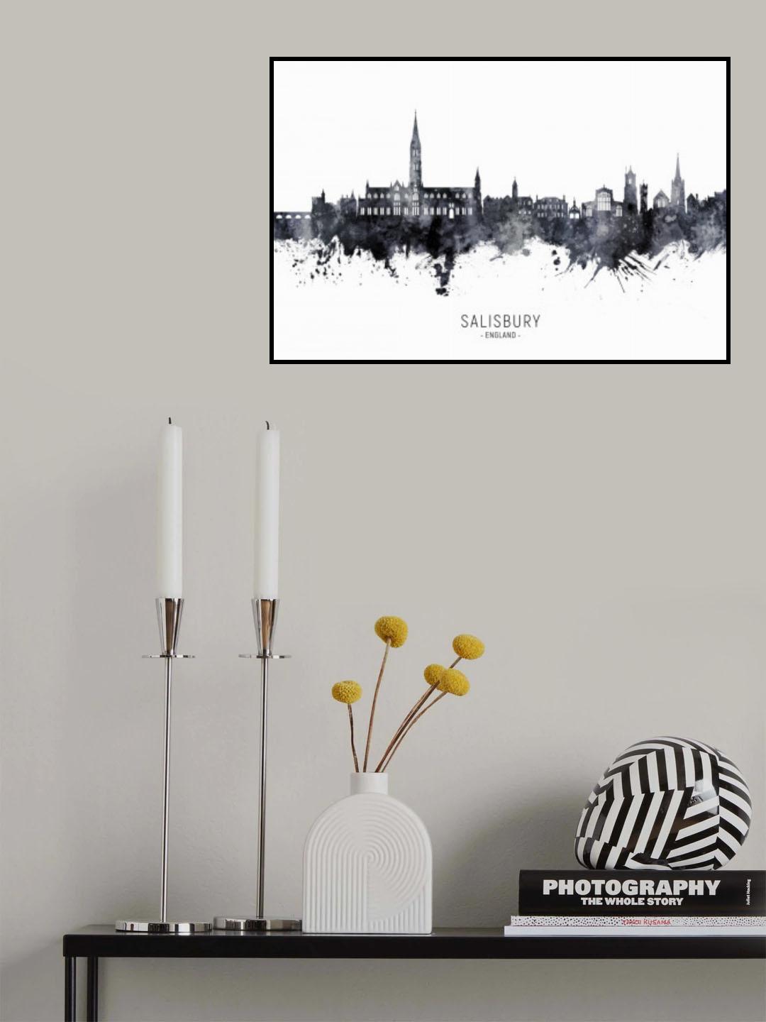 Salisbury England Skyline Poster och Canvastavla