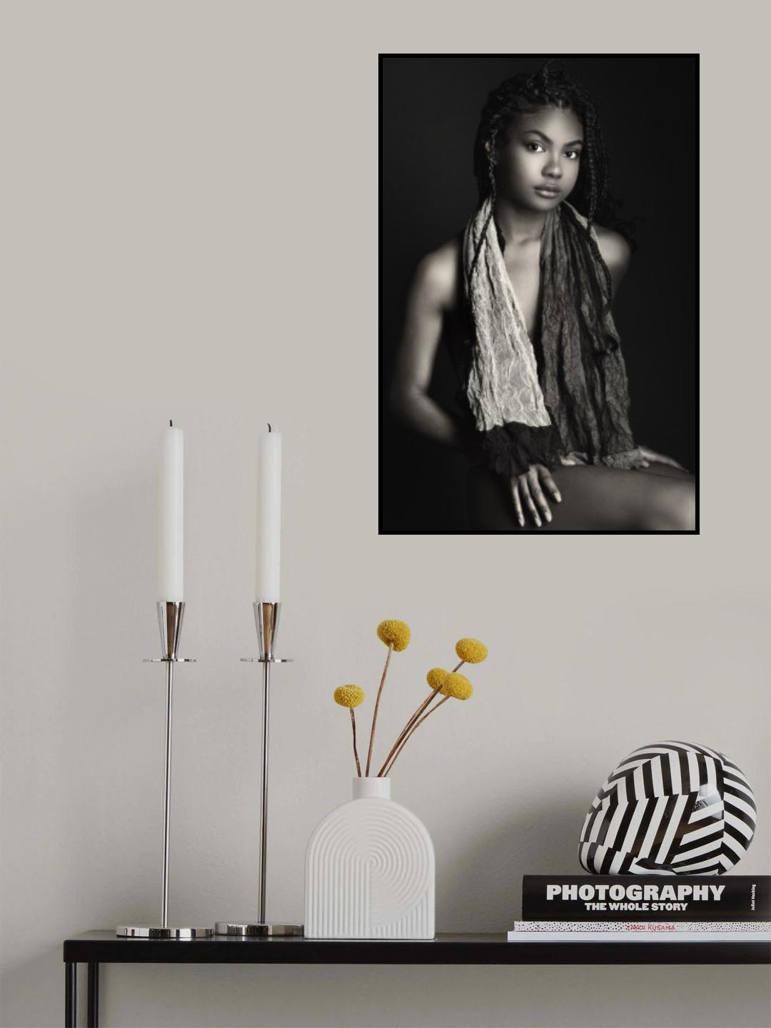Portrait with Scarf Poster och Canvastavla