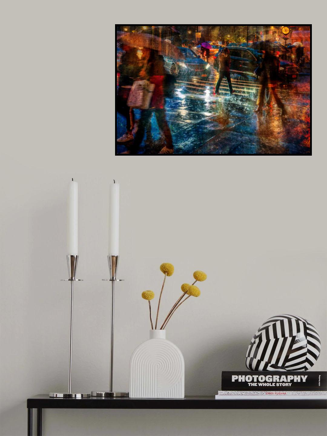 Rain in the city Poster och Canvastavla