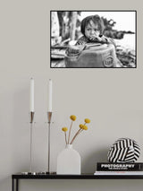 Boy on Oil Can Poster och Canvastavla