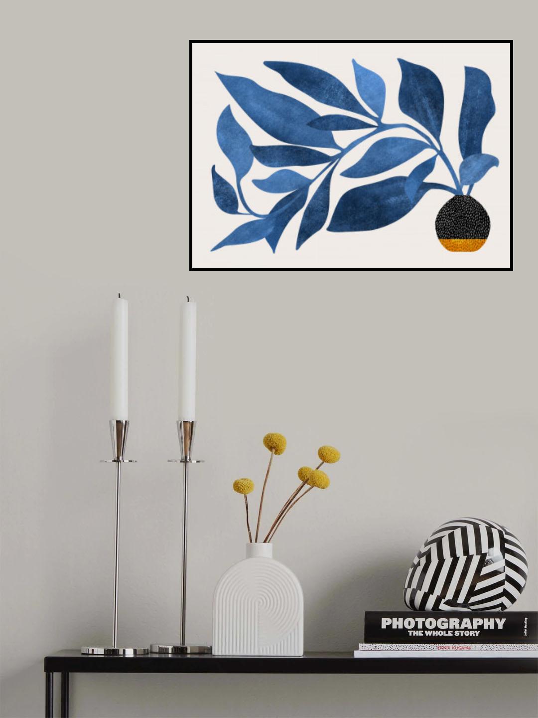 Wandering Ivy in Blue Poster och Canvastavla