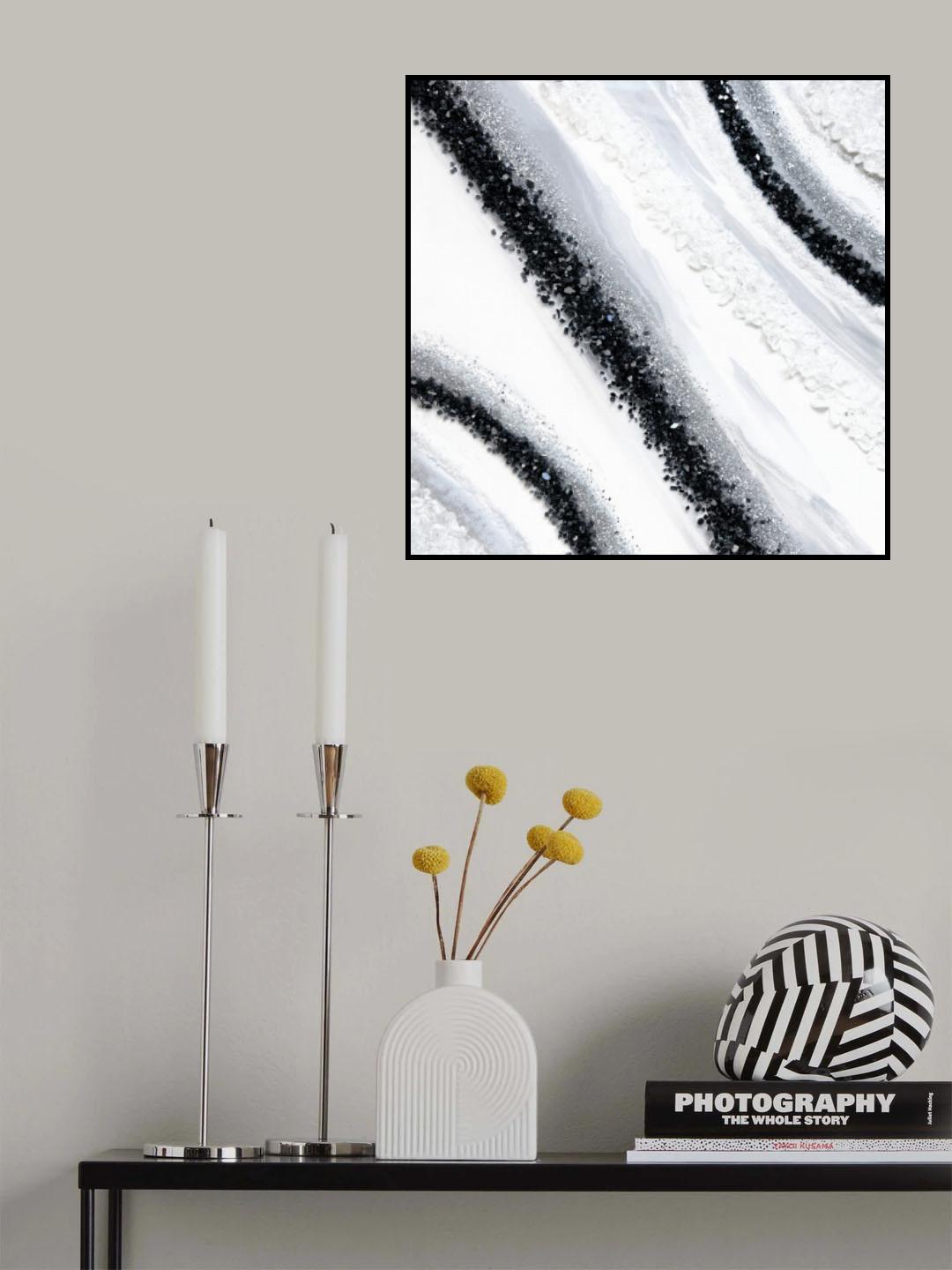Black and White Geode Poster och Canvastavla