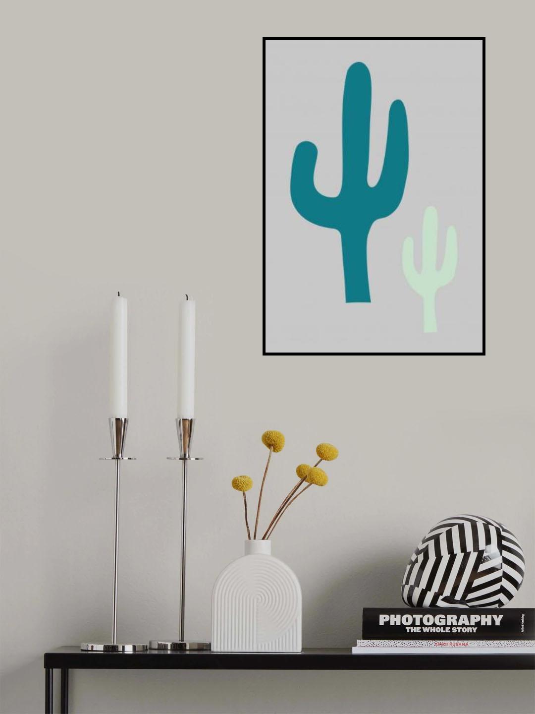 Cactus Grey Poster och Canvastavla
