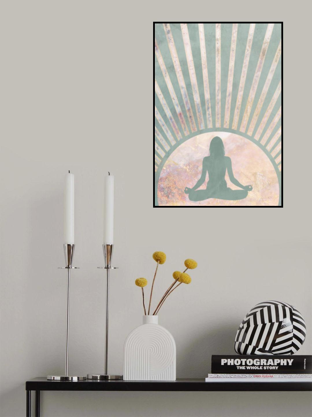 Yoga Boho Sun Rise Green 5 Poster och Canvastavla