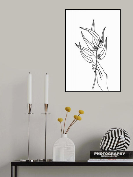 Seeded eucalyptus line art Poster och Canvastavla