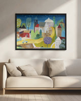 Village Under the Stars Poster och Canvastavla