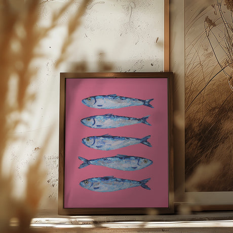 Sardines on Pink Poster och Canvastavla