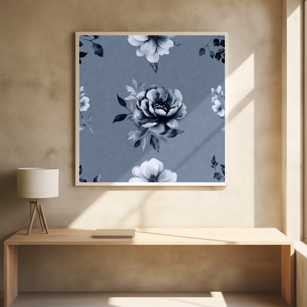 Denim Floral 2 4 Poster och Canvastavla