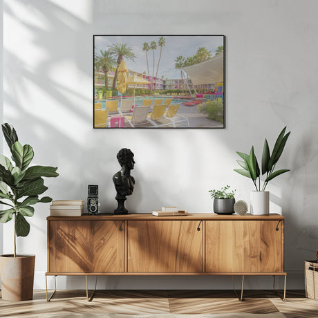 Poolside at the Saguaro Hotel - Palm Springs Poster och Canvastavla