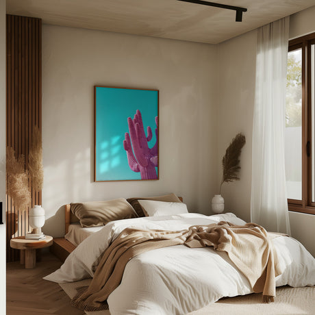 Magenta Pink Saguaro Poster och Canvastavla