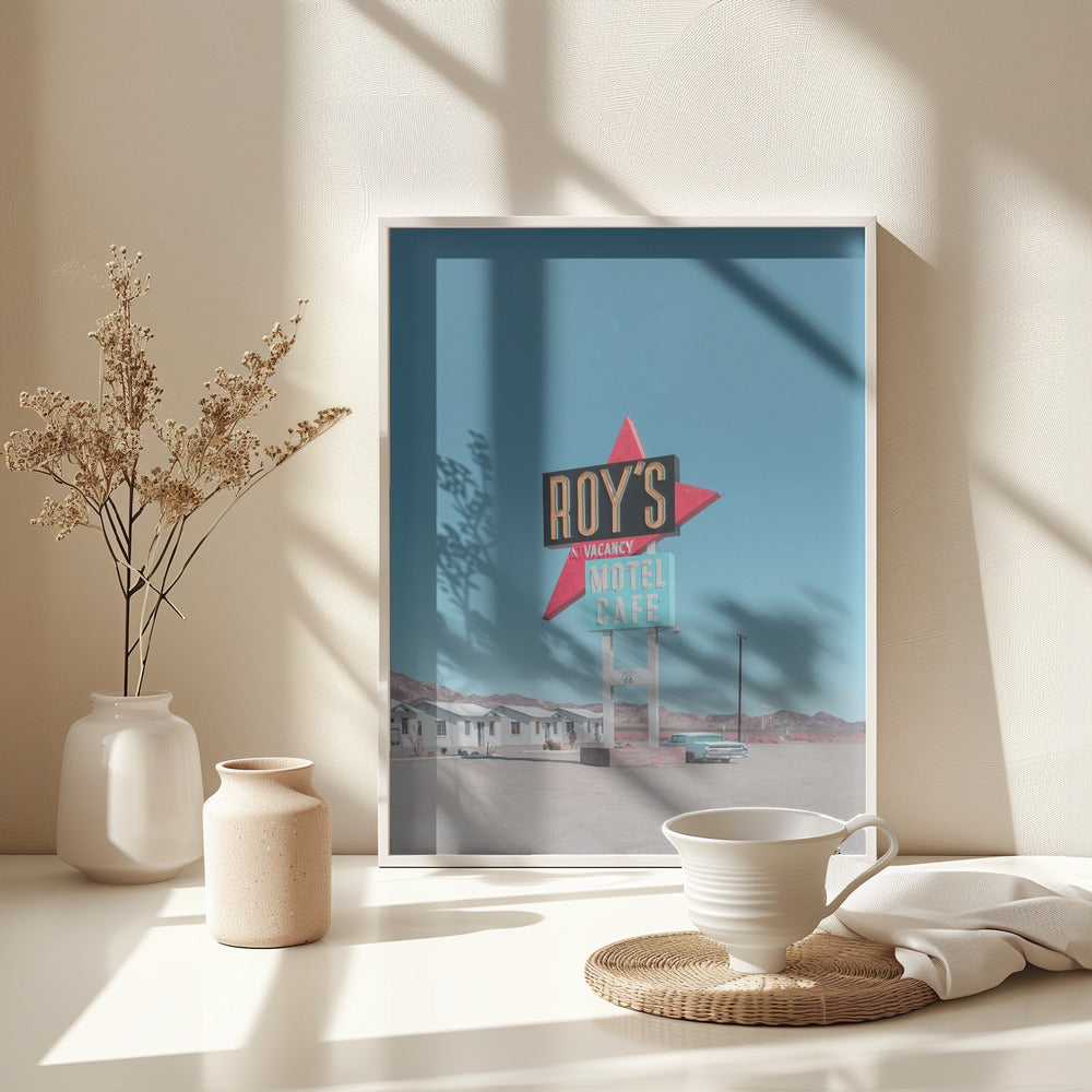 Roy's Motel Cafe Retro Sign Poster och Canvastavla