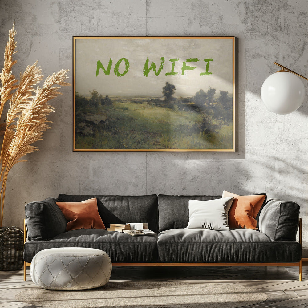 No WiFi / Oil Painting Landscape Poster och Canvastavla