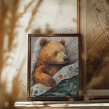 Sleepy Bear animal story Poster och Canvastavla