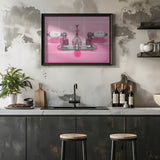 Retro Pink Sink Faucet Poster och Canvastavla