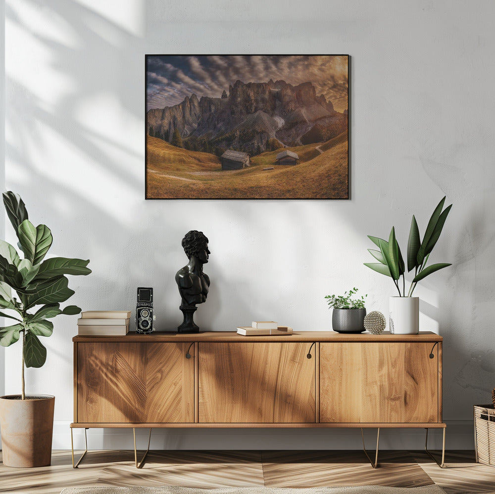 Passo Gardena before sunset Poster och Canvastavla