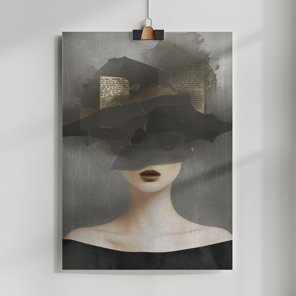 Lady In Hat No 2 Poster och Canvastavla