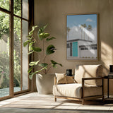 Turquoise Blue Doors on a Modern Home Poster och Canvastavla