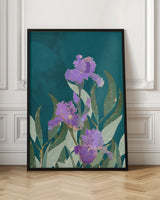 Iris Flower Turquoise Poster och Canvastavla