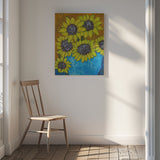 Sunfowers In Blue Vase Poster och Canvastavla