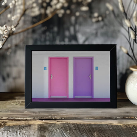 Pink and Purple Doors at the Saguaro Poster och Canvastavla