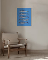 Sardines on Blue Poster och Canvastavla