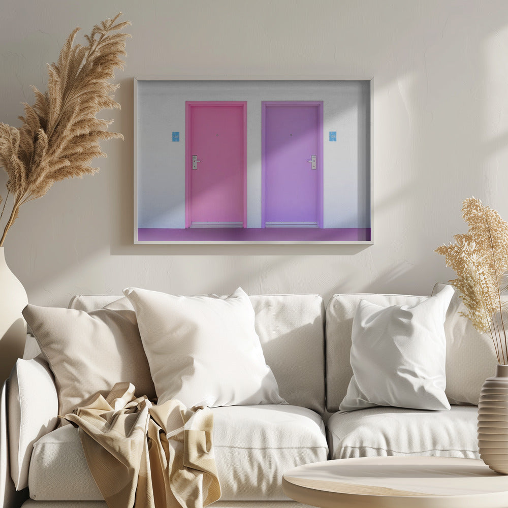Pink and Purple Doors at the Saguaro Poster och Canvastavla