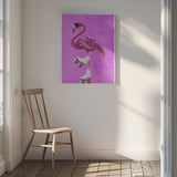 Pink Flamingo Roller Skating Poster och Canvastavla