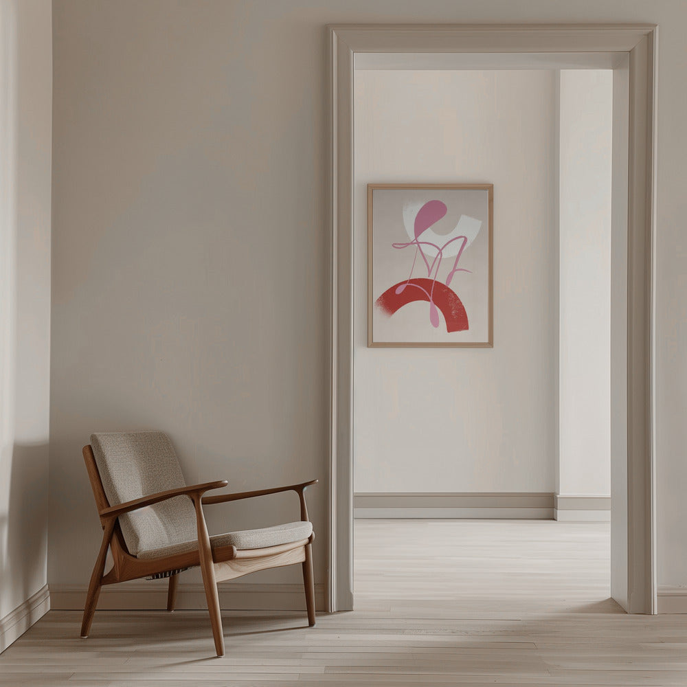 Red and Pink Abstract No. 3 Poster och Canvastavla