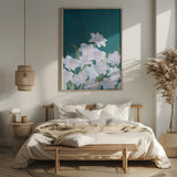 Narcissuss Flowers Turquouise Poster och Canvastavla