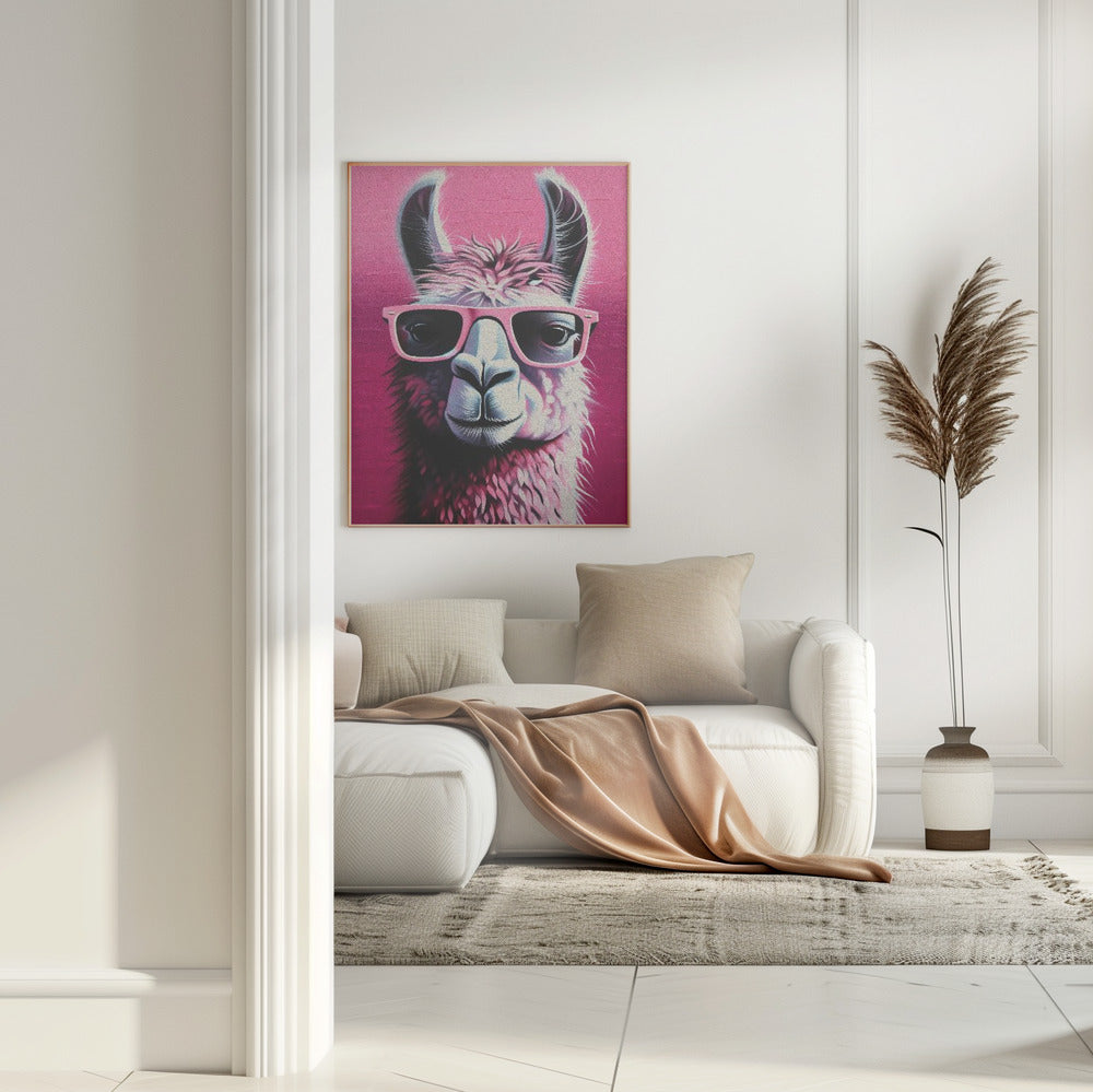 Pink Lama Poster och Canvastavla