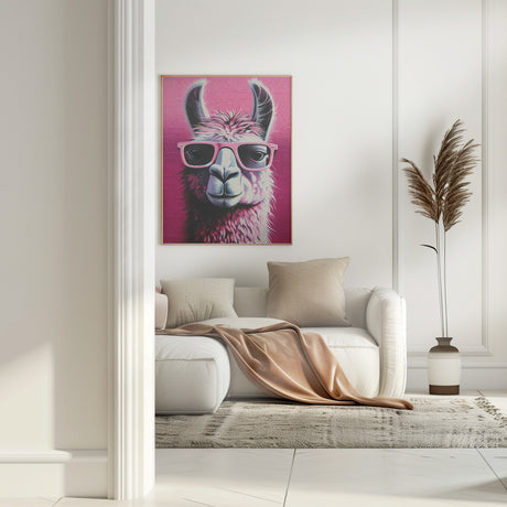 Pink Lama Poster och Canvastavla