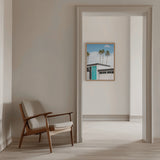 Turquoise Blue Doors on a Modern Home Poster och Canvastavla