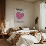 Pink Heart Poster och Canvastavla