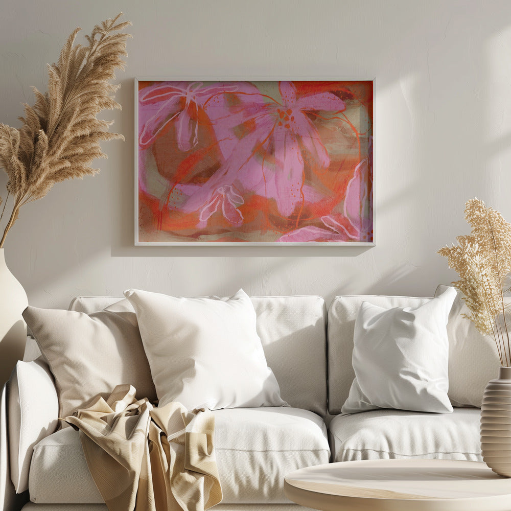 Coral Flower Rythm Poster och Canvastavla