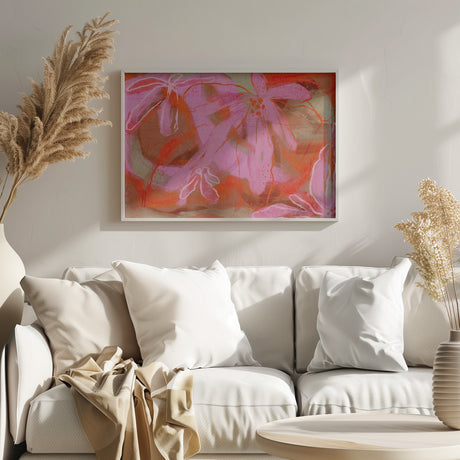 Coral Flower Rythm Poster och Canvastavla