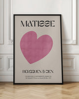 Pink Heart Poster och Canvastavla