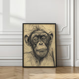 Monkey drawing Poster och Canvastavla