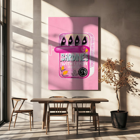 Sardines Tin Can Pink Poster och Canvastavla