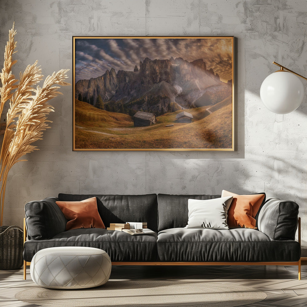 Passo Gardena before sunset Poster och Canvastavla
